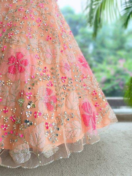 Peach Petal Lehenga - Party Wear Lehenga Collection