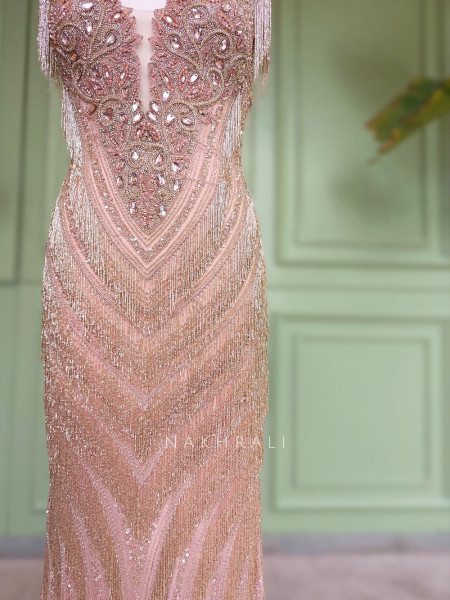 Gilded Aurora Light Pink Soft Net Gown