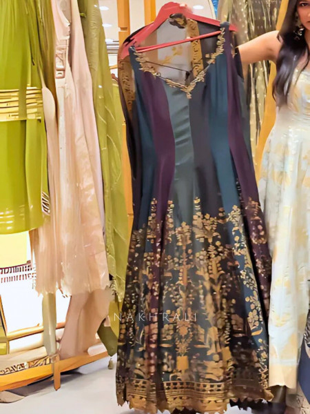 Zarrah Multicolor Zardozi Weave Anarkali