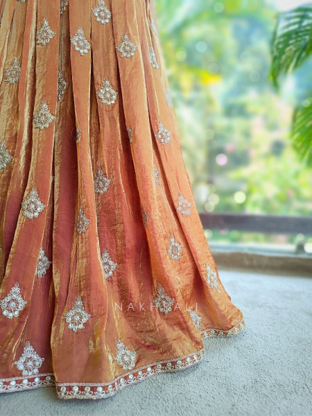 Zoraya Brown Zari & Sequin Gharara Set