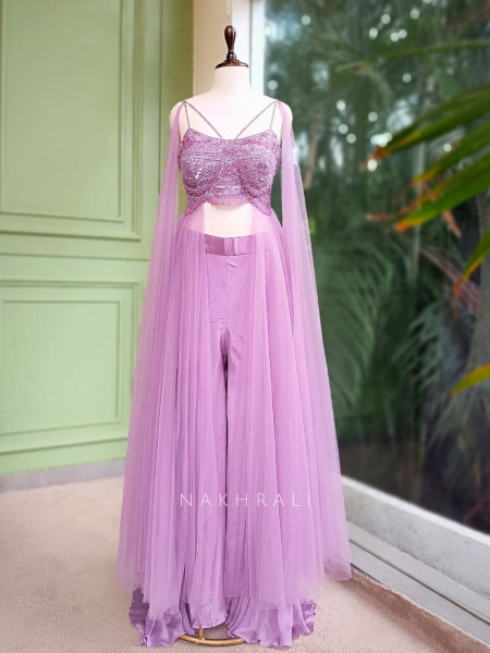 Majestic Purple Crop Top Plazo
