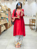 Resham Rang Red Silk Blend Farshi Suit Set With Zari, Zardozi &amp; Resham Embroidery