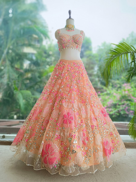 Peach Petal Lehenga - Party Wear Lehenga Collection