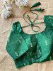 Miwa Green Silk Blouse with Ikat Butti
