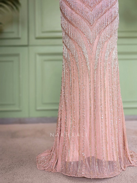 Gilded Aurora Light Pink Soft Net Gown