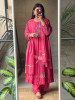Sanvi Pink Mulmul A-Line Kurta with Embroidery