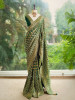 Riva Green Georgette Bandhani Saree with Gota Lace