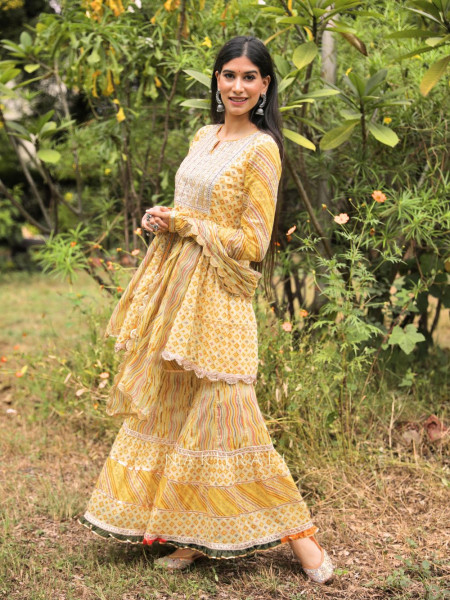 Kashti Yellow Garara Set