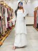 Tirva White Silk Kurta Palazzo Set with Cut Dana Work