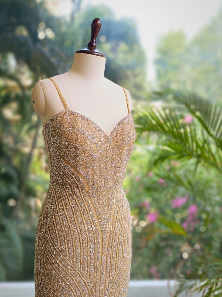 Auralis Gold Sequin Bridal Gown