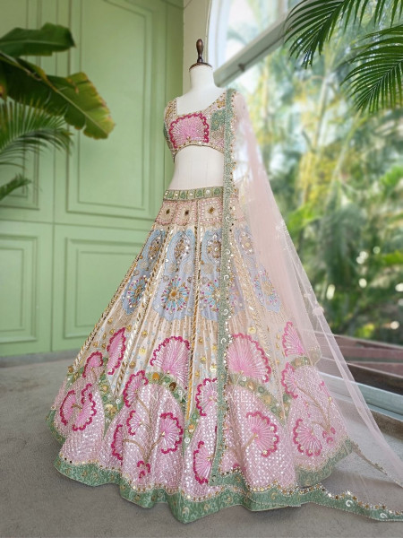 Miraya Multicolor Lehenga Set with Beads and Sequin Work
