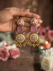 Padmavri Emerald Pink Statement Earrings