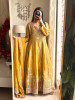 Aria Mustard Tissue Anarkali with Gota Patti &amp; Zari Work