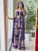 Gulbahar Purple Indo-Western Peplum Sharara Set