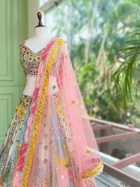 Kaleido Carnival Multicolor Silk Base & Net