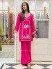 Rivka Magenta Silk Kurta Pant Set with Embroidery Tassel Work