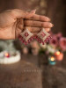 Mirevia Ruby Red Statement Earrings