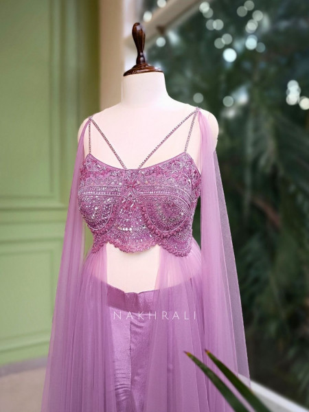 Majestic Purple Crop Top Plazo