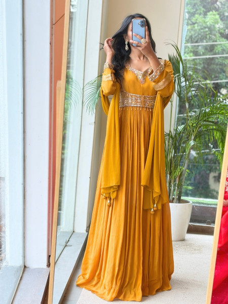 Siara Mustard Jacket-Style Anarkali
