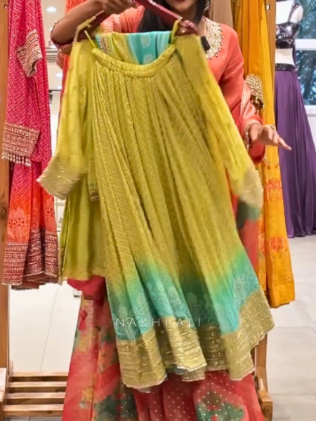 Rang Green Bandhan Bandhani Suit Set