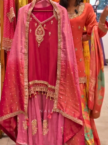 Kesar Gul Magenta Zardozi Skirt Suit Set