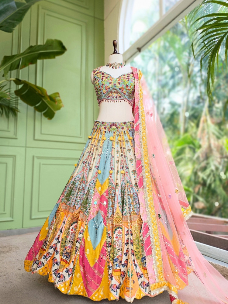 Image of Kaleido Carnival Multicolor Silk Base &amp; Net