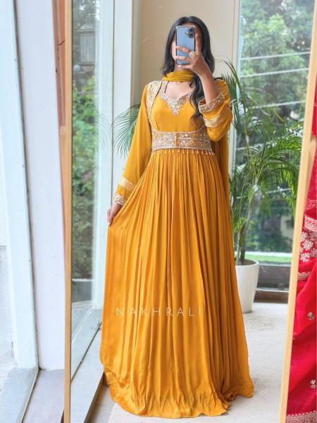 Siara Mustard Jacket-Style Anarkali