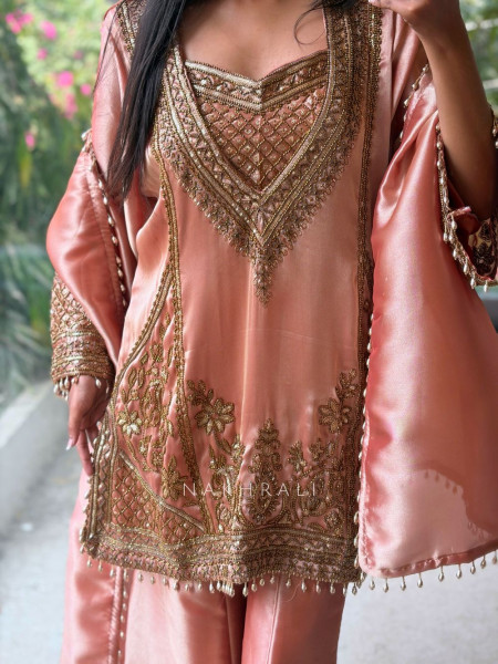 Sienna Peach Sharara Suit Set