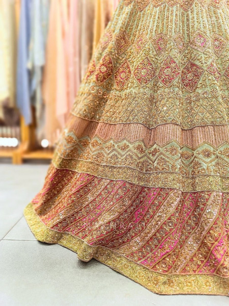 Shiddat Pista Green Bridal Lehenga