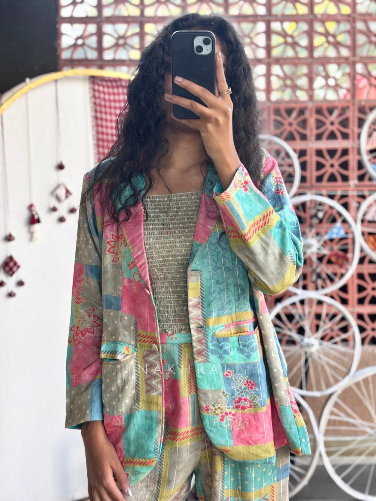 Image of Nooraya Multicolor Cotton Co-ord Set with Patch Print