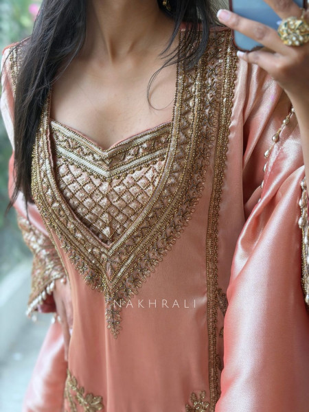 Sienna Peach Sharara Suit Set