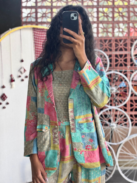 Nooraya Multicolor Cotton Co-ord Set with Patch Print