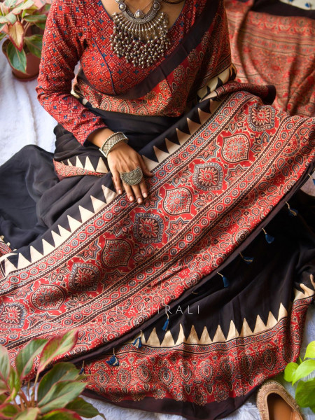 Mohini Red Modal Printed Saree Collection