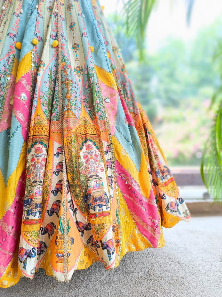 Kaleido Carnival Multicolor Silk Base & Net