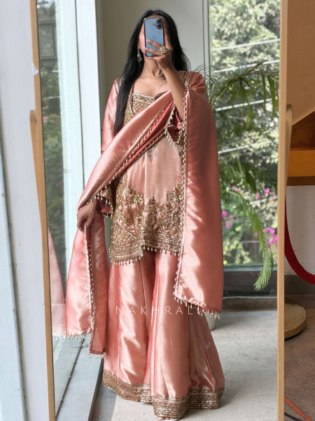 Sienna Peach Sharara Suit Set