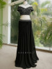 Mulberry Mirage Black Crop Top Skirt Set with Sequin, Cut Dana &amp; Beads Work