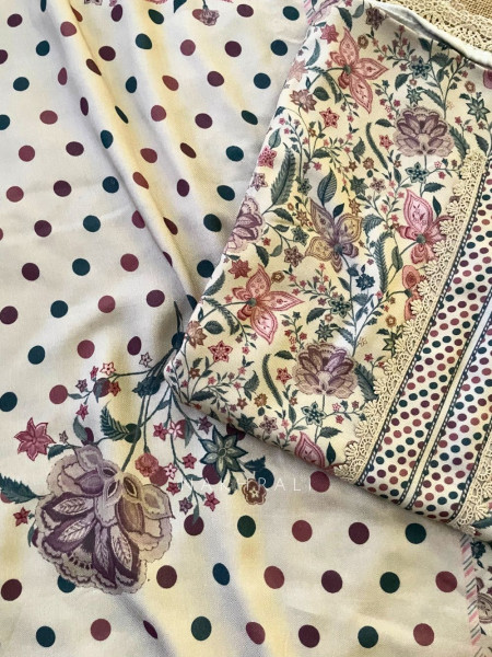 Bloomscape Woolen Printed Dress Material