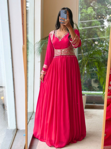 Siara Magenta Jacket-Style Anarkali