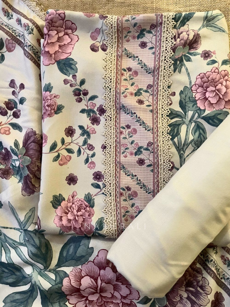 Image of Bloomscape Woolen Printed Dress Material