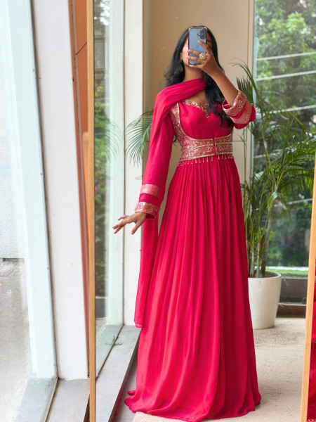 Siara Magenta Jacket-Style Anarkali