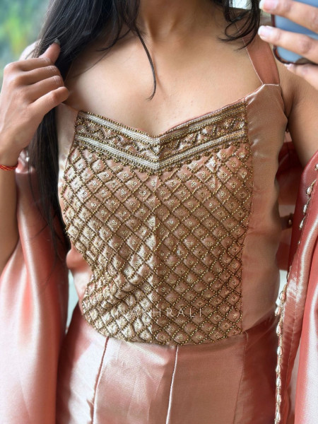 Sienna Peach Sharara Suit Set