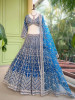 Kaira Blue Mirror Work Silk Lehenga