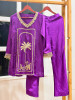 Rivka purple Silk Kurta Pant Set with Embroidery Tassel Work
