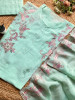 Mint Grace tissue Suit Set with Embroidered Dupatta