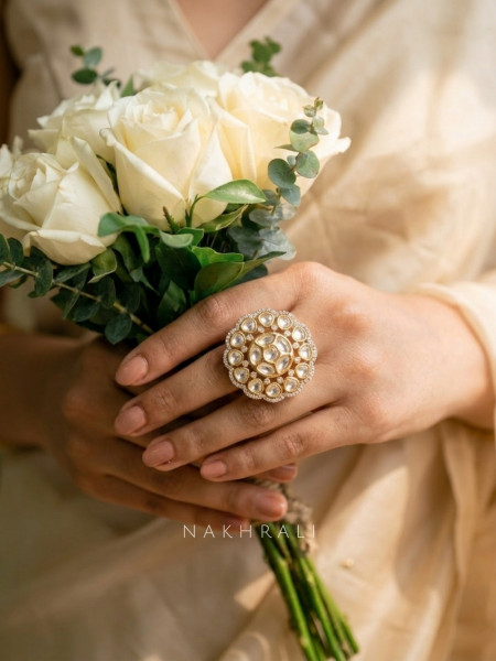 Chanchal White Statement Ring