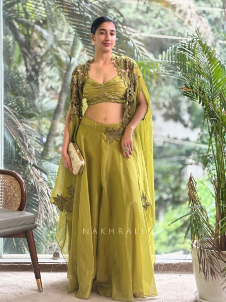 Emerald Allure Party Palazzo Set