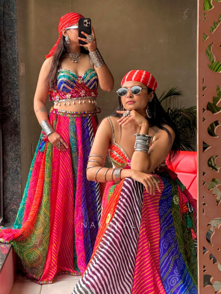 Rangeela Chiffon Mirror Work Skirt