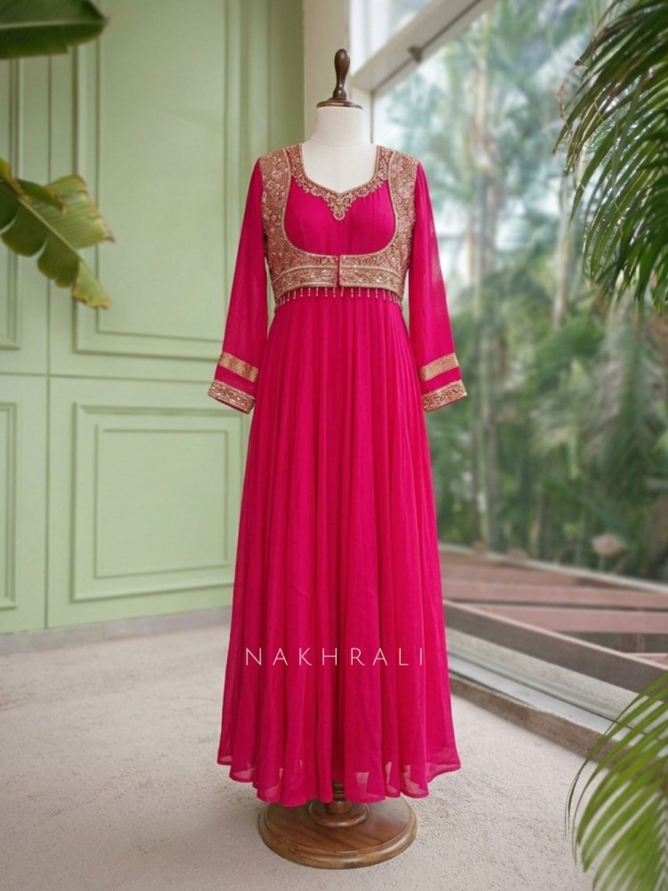Image of Siara Magenta Jacket-Style Anarkali