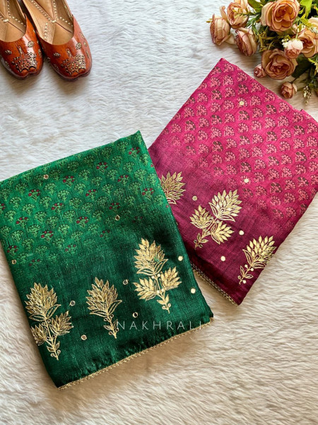 Gulzar WIne Zari Buti Dress Material Set