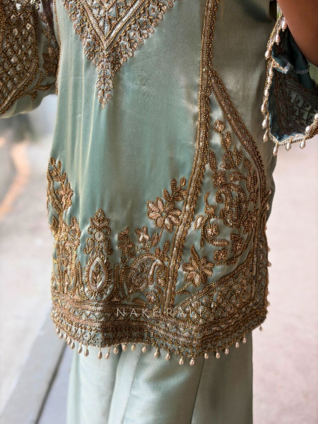 Sienna Sea Green Sharara Suit Set